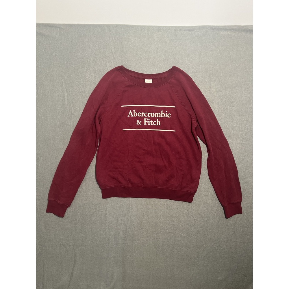 Abercrombie & Fitch Women's M Burgundy‎ Pullover Sweatshirt Long Sleeve Logo